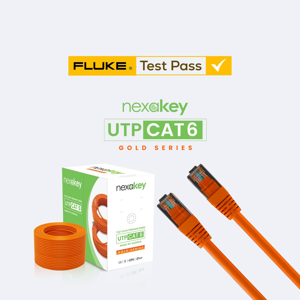 Nexakey NX-GLD56C6 100 Mtr UTP NETWORK CABLE CCA C...