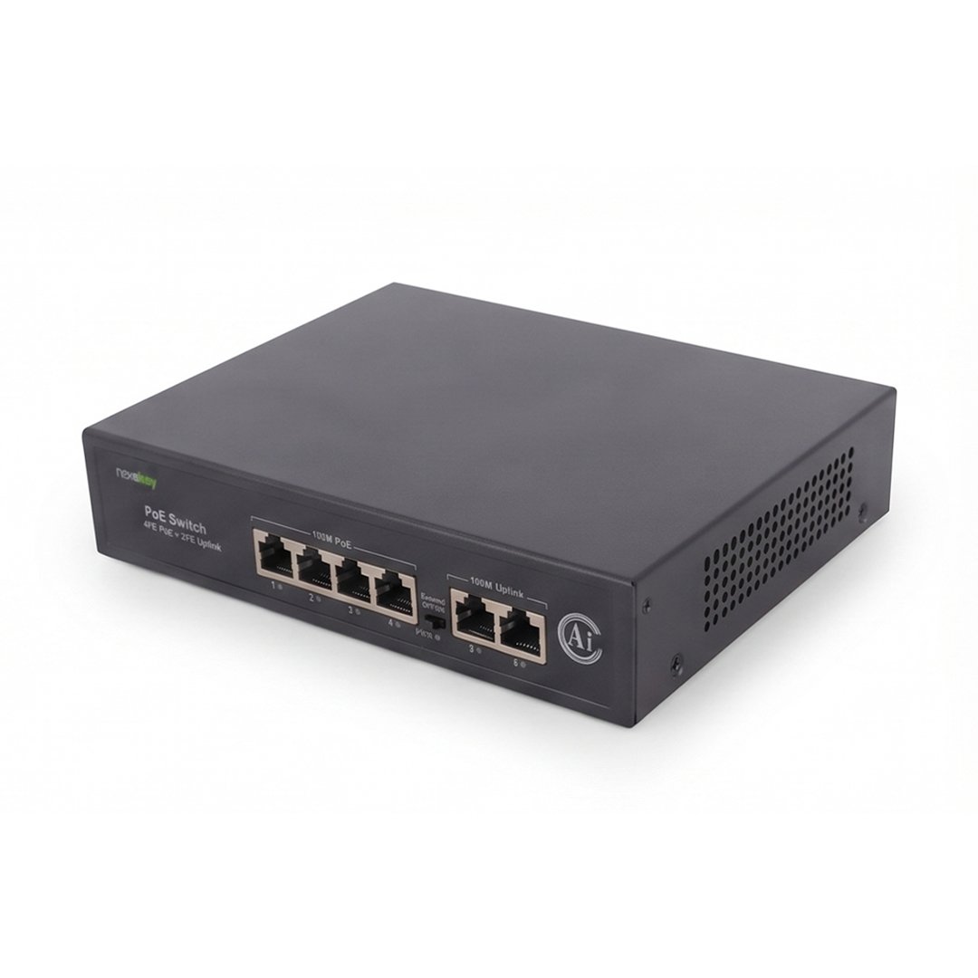 Nexakey NS6000S-4P2U 4 Port 100M Unmanaged PoE Switch