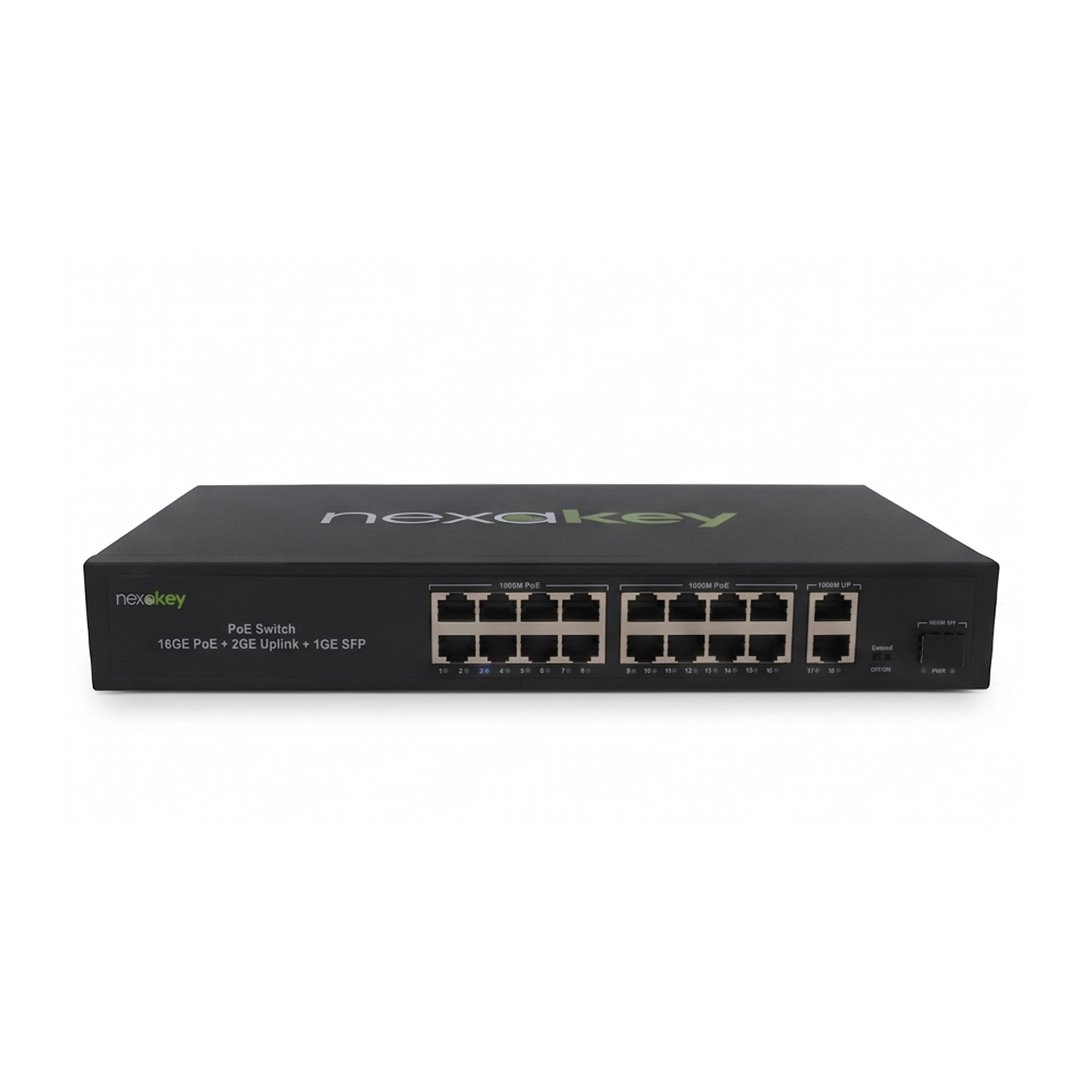 Nexakey NS-6000GS-16P2U1S 16 Port 1000M Unmanaged PoE Switch 