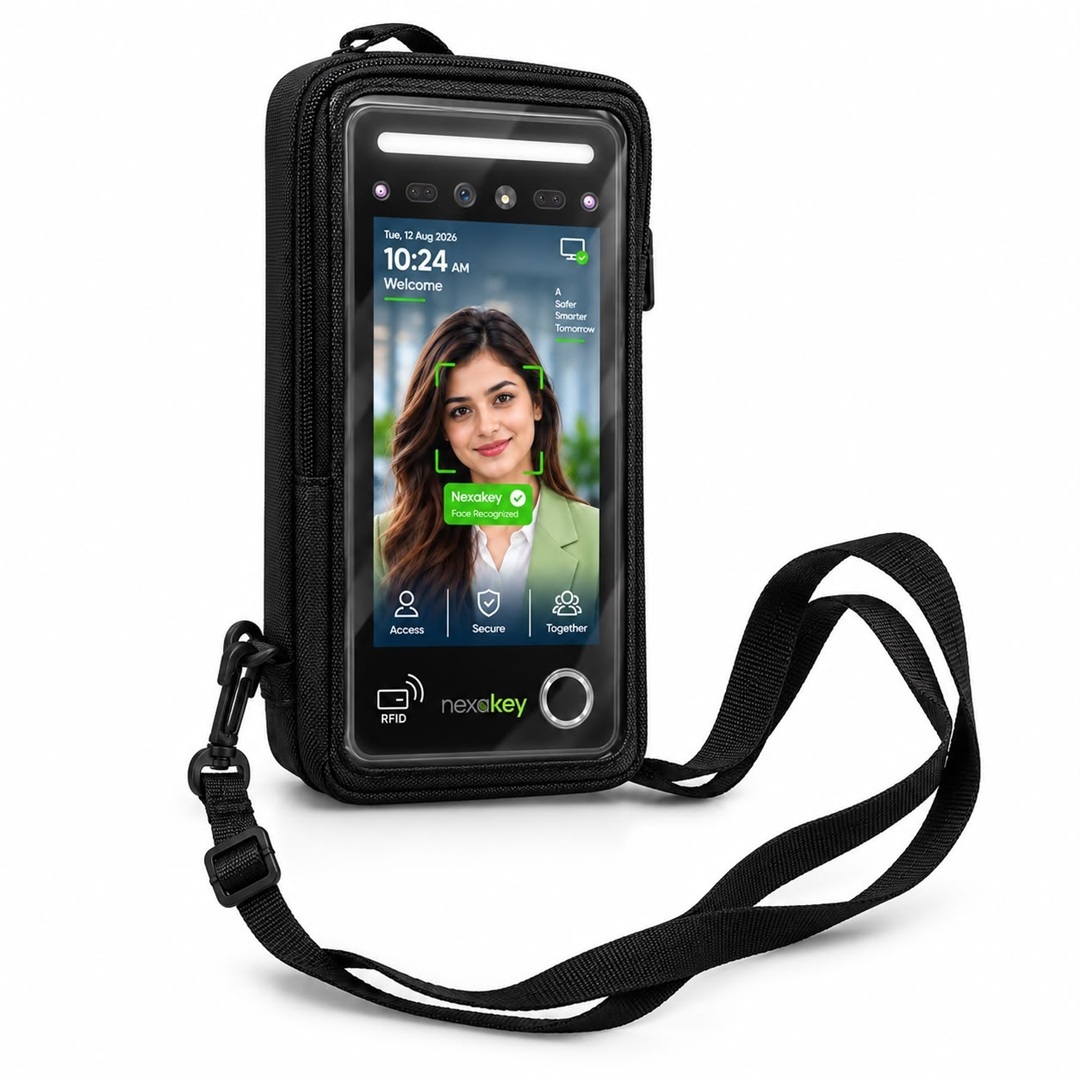 Nexakey NX-V550-FGB portable face and fingerprint attendance terminal with 4G